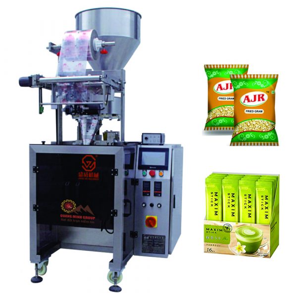 Máy Đóng Gói Cốc Đong Túi Ép Lưng Tự Động QM-280V-P 1 Máy Đóng Gói Bột-Hạt Định Lượng Bằng Cốc Ép Lưng Tự Động QM-280V-P