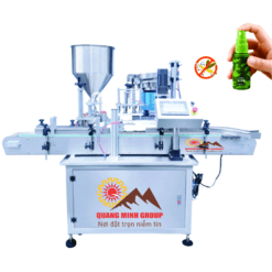 Máy chiết rót và siết nắp chai xịt 3 in 1 tự động dạng xoay