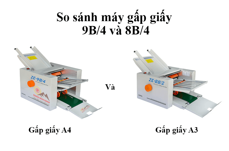 So sánh máy gấp giấy tự động a4 9b và máy gấp giấy a3 8b