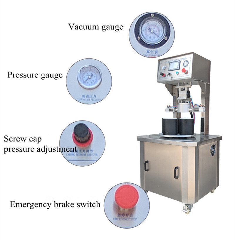 Chi tiết sản phẩm máy đóng nắp chân không 4 khuôn