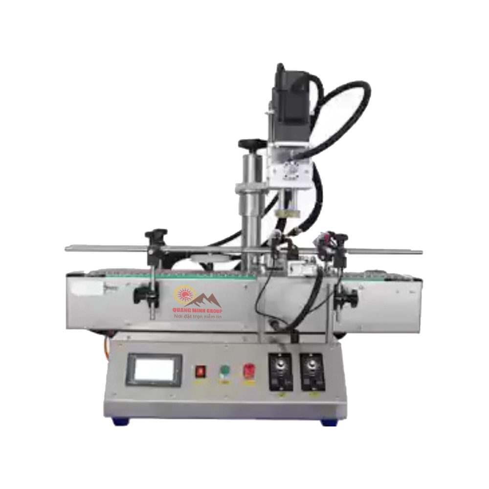Các loại máy đóng gói có trên thị trường Phân loại và Giá bán 1 Máy siết nắp tự động Mini (4 bánh xe kẹp xoay) QM-MNSCM-4WH