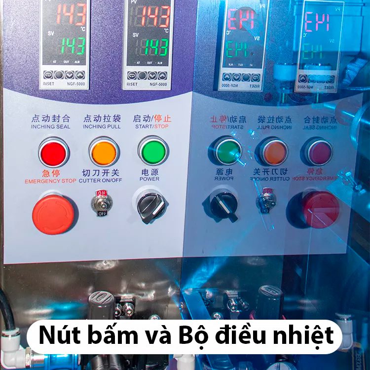 Nút bấm và bộ điều khiển nhiệt tạo túi tự động