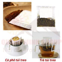 Hình ảnh đóng gói trà túi treo và cà phê túi treo dạng phin