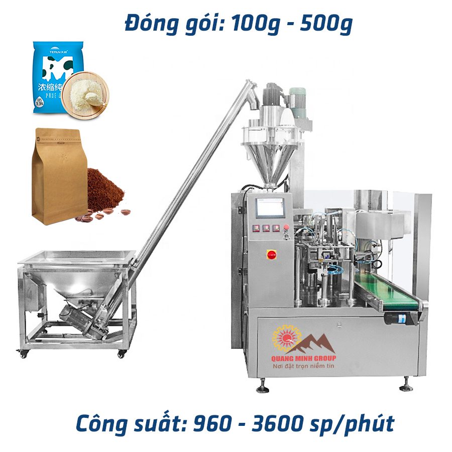 Máy đóng gói cafe dạng túi zipper tự động