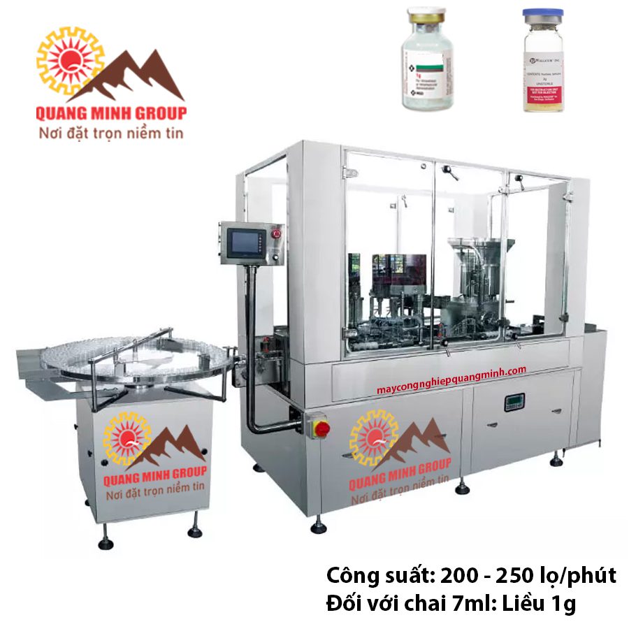 Máy đóng gói chai – lọ bột kháng sinh khô tự động