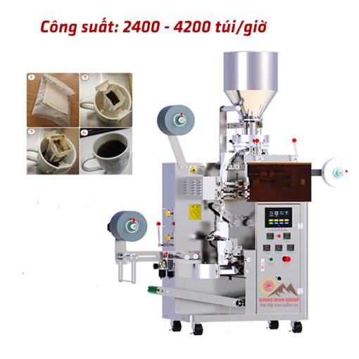 Máy đóng gói bột cafe dạng túi lọc có tai treo 2 lớp QM-TO-RF70