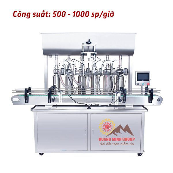 Máy chiết rót 6 vòi tự động trong dây chuyền đóng gói