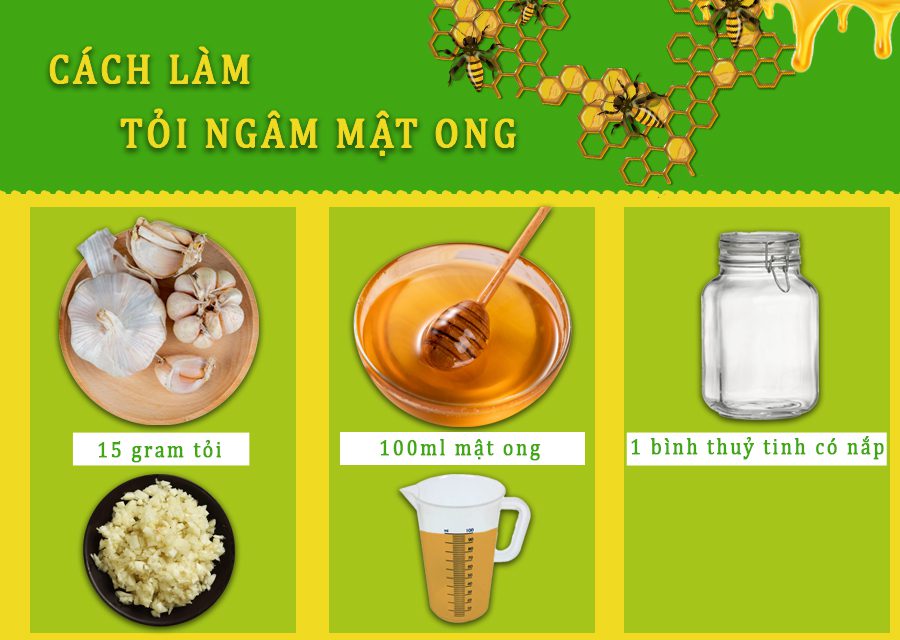 Công thức tỏi ngâm mật ong Công thức tỏi ngâm mật ong