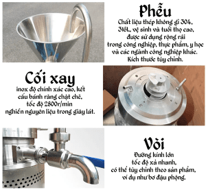 Đặc điểm các bộ phận của máy xay nhuyễn máy nghiền keo công nghiệp